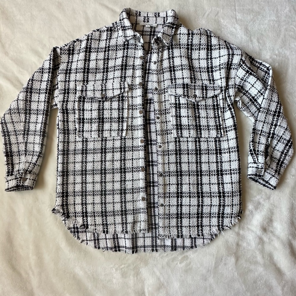 GINNY CHECKERED TWEED SHACKET